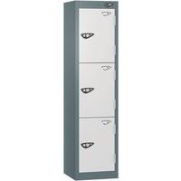 Pure 3-Door Carbon Zero Low School Locker - Cam Locks - 1200x300x450mm