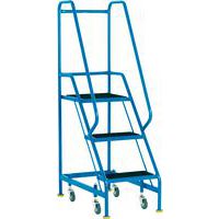 3-Tread Narrow Mobile Step Units With Guardrails & Anti-slip Steps