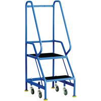 2-Tread Narrow Mobile Step Units With Guardrails & Anti-slip Steps