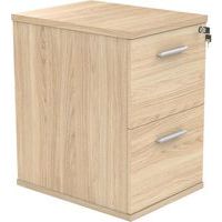 Small 2-Drawer Pedestal/Office Filing Cabinet - MFC/Wood Finish - FSC