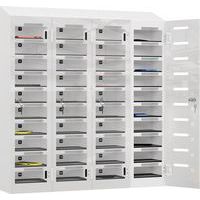 School Clear Door Mobile Phone Deposit Locker - 40 Compartments - Pure