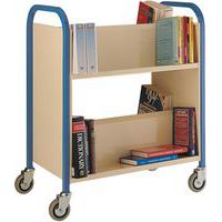 Library/Book Trolley With 2-3 Double-Sided Shelves - Tough Steel Frame