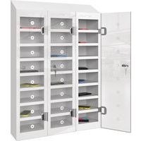 School Mobile Phone Clear Door Locker - 24 Storage Compartments - Pure