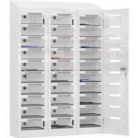School Clear Door Mobile Phone Deposit Locker - 30 Compartments - Pure