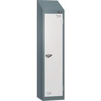Pure 1-Door Low Sloped-Top School Locker - Hasp Lock - 1200x300x300mm