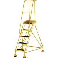 5-Tread Mobile Ribbed Rubber Step Ladder & Guardrail -British Standard