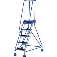 5-Tread Mobile Anti-Slip Step Ladder & Guardrail - British Standard