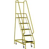5-Tread Narrow Mobile Step Units With Guardrails & Anti-slip Steps