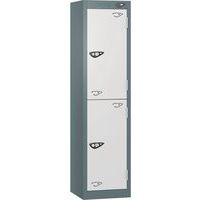Pure 2-Door Carbon Zero Low School Locker - Cam Locks - 1200x300x450mm