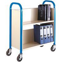 Library/Book Trolley With 2-3 Single-Sided Shelves - Tough Steel Frame