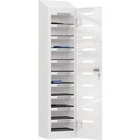 School Clear Door Mobile Phone Deposit Locker - 10 Compartments - Pure