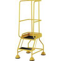 2-Tread Mobile Ribbed Rubber Step Ladder & Guardrail -British Standard