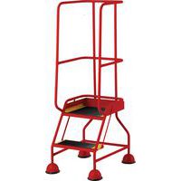 2-Tread Mobile Anti-Slip Step Ladder & Guardrail - British Standard