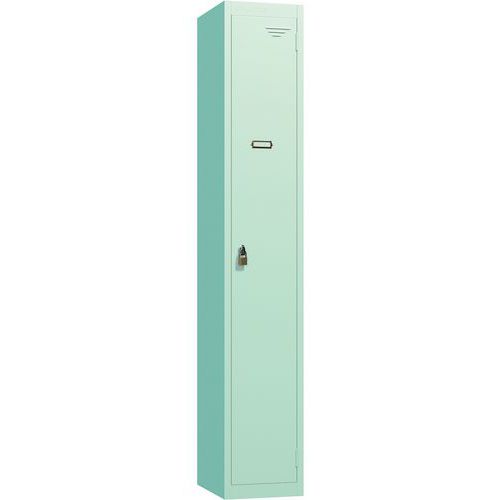 Vintage Retro Metal Storage Lockers - 1800x300x300mm -Hasp Locks -PURE