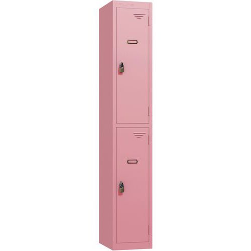 Vintage Retro Metal Storage Lockers - 1800x300x450mm -Hasp Locks -PURE