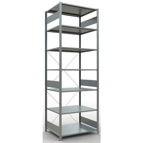 Easy-Fix lightweight shelving - Single-sided - H 3000 mm - Galvanised - Schulte