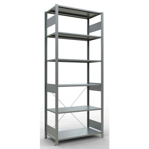 Easy-Fix lightweight shelving - Single-sided - H 2500 mm - Galvanised - Schulte