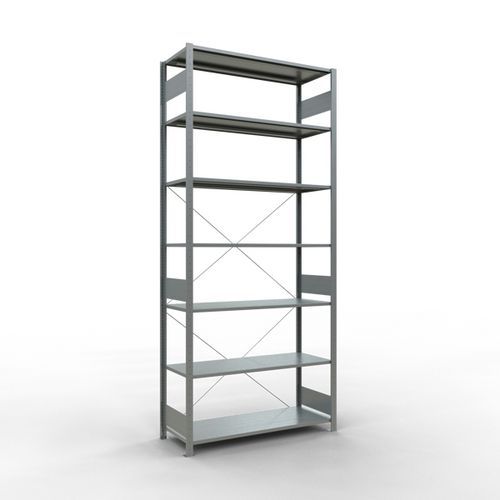 Easy-Fix lightweight shelving - Single-sided - H 3000 mm - Galvanised - Schulte