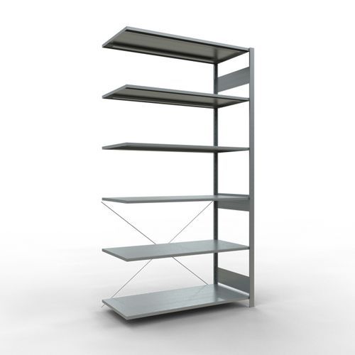 Easy-Fix lightweight shelving - Single-sided - H 2500 mm - Galvanised - Schulte