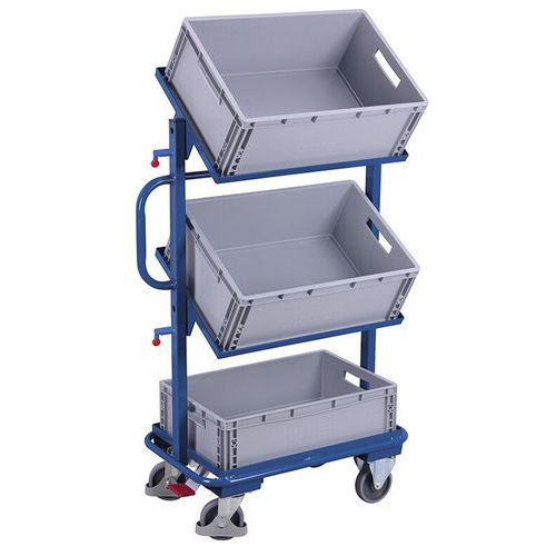 Trolley with European standard containers - 610 x 410 mm - Capacity 200 kg Trolley with European standard containers - 610 x 410 mm - Capacity 200 kg