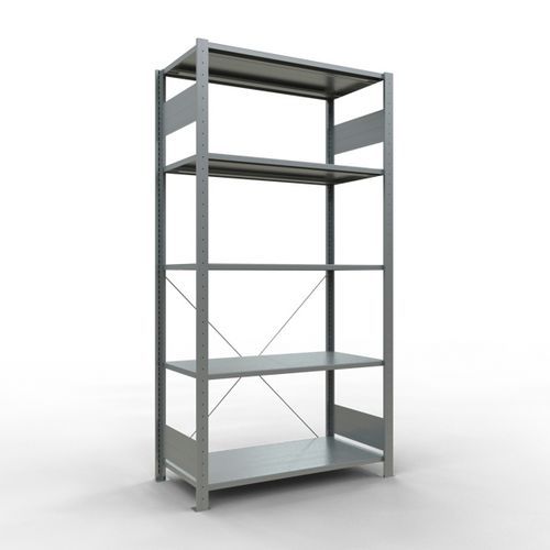 Easy-Fix lightweight shelving - Single-sided - H 2000 mm - Galvanised - Schulte