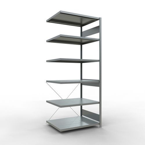 Easy-Fix lightweight shelving - Single-sided - H 2500 mm - Galvanised - Schulte