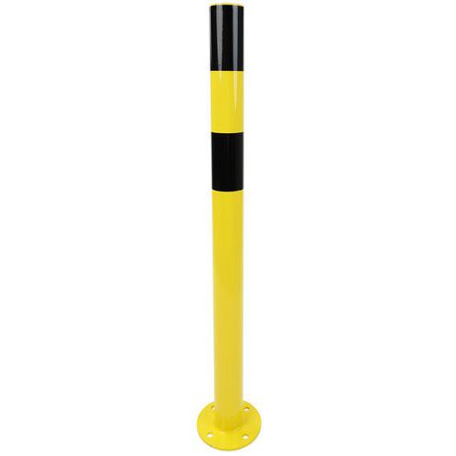 Traffic Safety Bollard - Steel Post - Black & Yellow - Manutan Expert