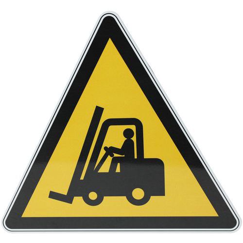 Round aluminium warning sign - Industrial vehicles - Manutan Expert