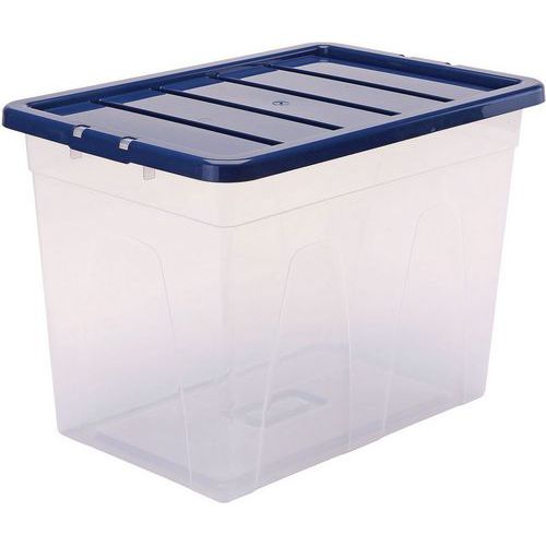 Clear Lidded Plastic Storage Boxes - Nestable & Stackable - Fellowes