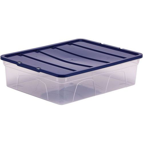 Clear Lidded Plastic Storage Boxes - Nestable & Stackable - Fellowes