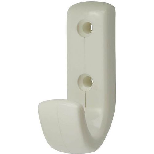 Colour Coated Single Coat Hook - Diamond White