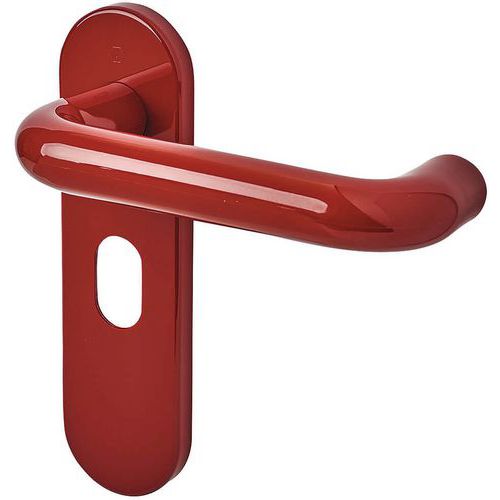 21mm Unsprung Door Handle - Oval Lock Set - Red (Rouge)