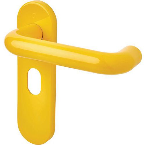 21mm Unsprung Door Handle - Oval Lock Set - Golden Yellow