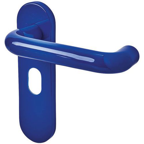 21mm Unsprung Door Handle - Oval Lock Set - Cobalt Blue