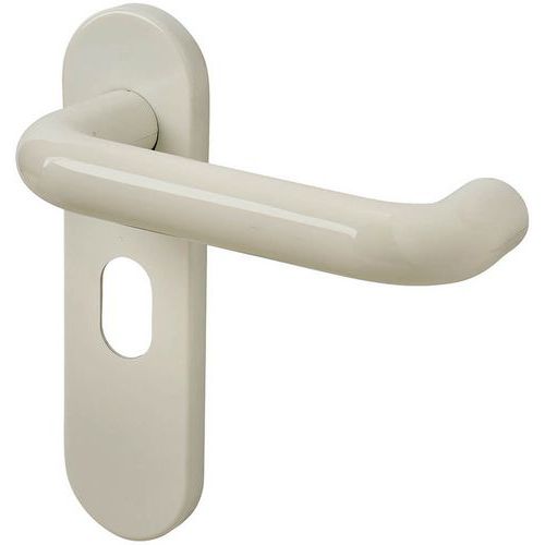 21mm Unsprung Door Handle - Oval Lock Set - Diamond White