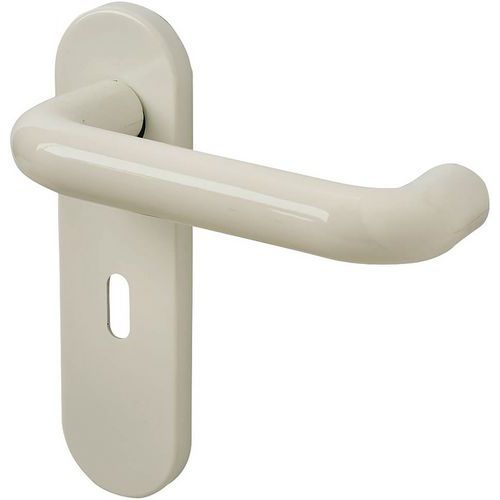 21mm Unsprung Door Handle - Keyhole Lock Set - Diamond White