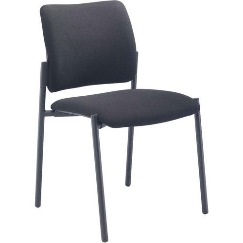 Black Conference/Meeting Room Side Chair - Fabric & Metal - Florence