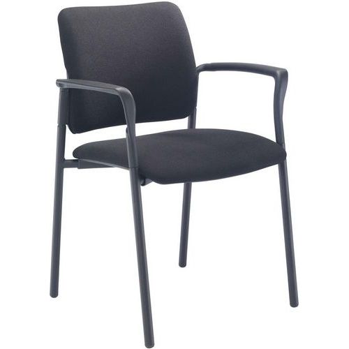 Black Conference/Meeting Room Arm Chair - Fabric & Metal - Florence