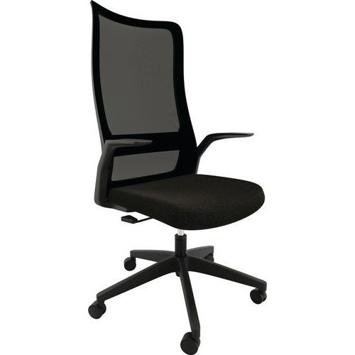 Ergonomic Black Mesh Chair - High Mesh Back - Swivelling Base - Trek