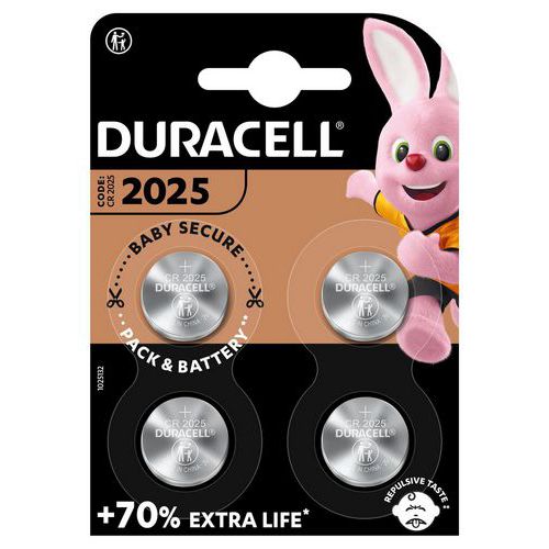 DL 2025 lithium coin batteries - Pack of 4 - Duracell