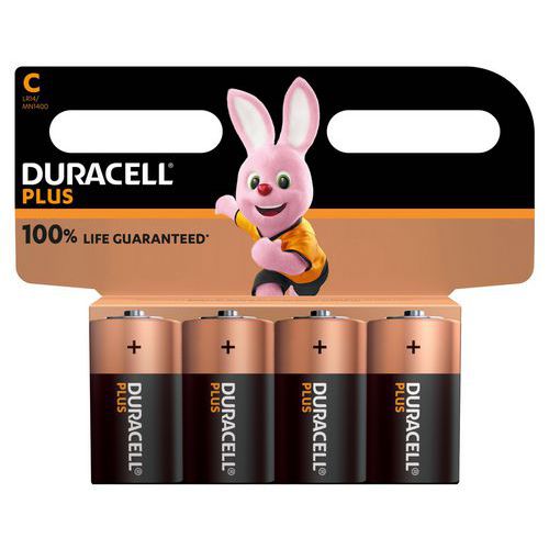 Plus 100% C alkaline battery - 2 or 4 units - Duracell