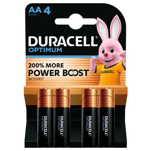 Optimum AA alkaline battery - 4 units - Duracell