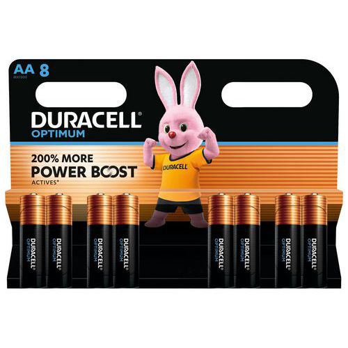 Optimum AA alkaline battery - 8 units - Duracell