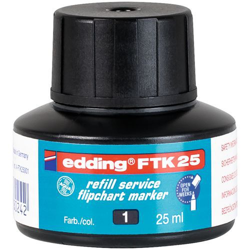 Ink refill for flipchart marker - Black - FTK25 - Edding