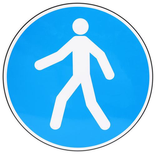 Mandatory sign - Pedestrians must use this route - Adhesive