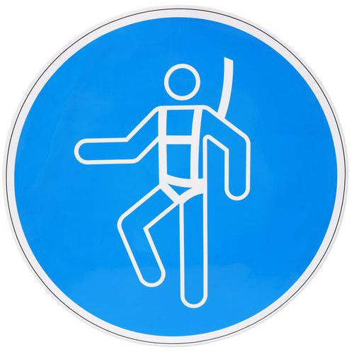 Mandatory sign - Wear safety harness - Adhesive