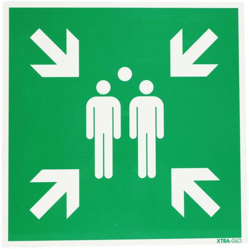 Photoluminescent sign - Meeting point - Rigid