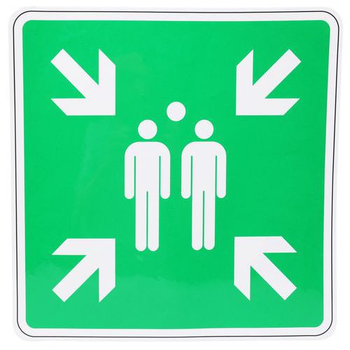 Adhesive evacuation sign - Assembly point - Manutan Expert