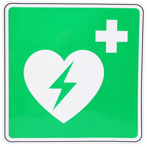 Adhesive sign - Automated external defibrillator - Manutan Expert