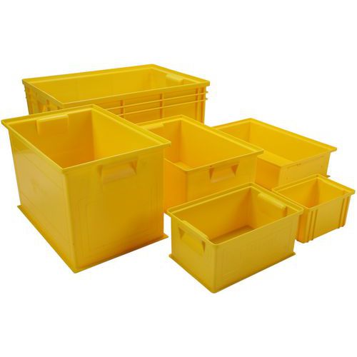 Stackable container - Yellow - Length 200 to 630 mm - 3.6 to 85 l